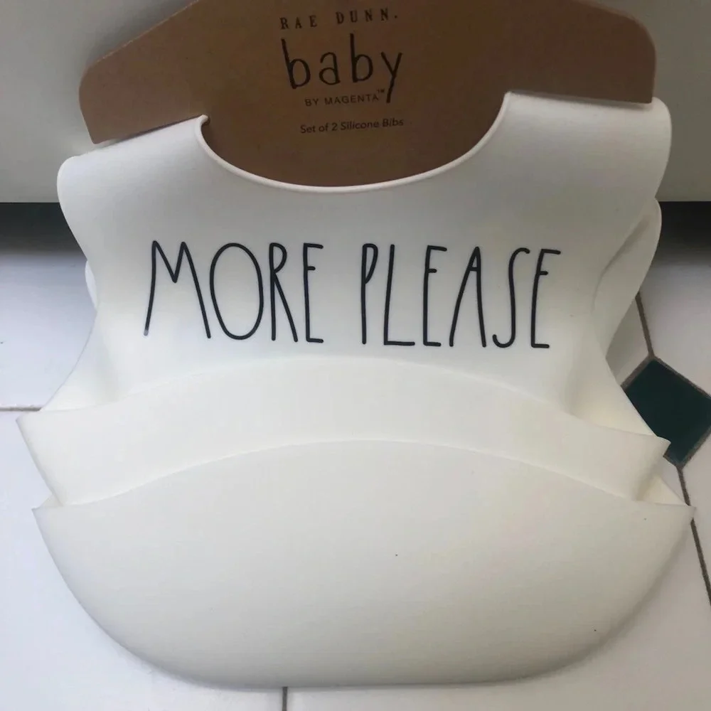 NWT RAE DUNN SILICONE BABY BIBS